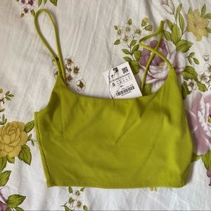 Zara green crop tank top
